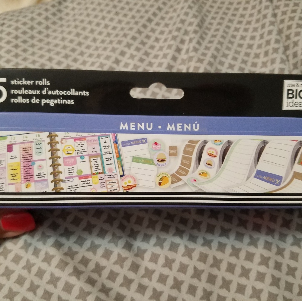 happy planner sticker rolls - menu theme